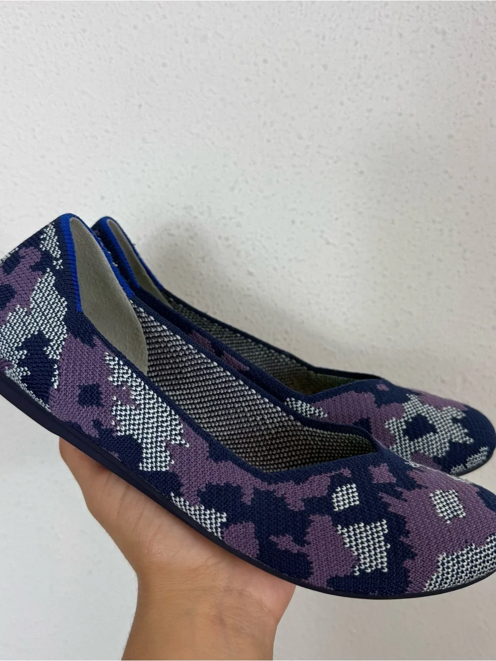 Rothy's The Flat Retired Color Violet Botanicamo Round Toe Sz 8 Missing Insoles